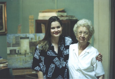 Nana and I in her art studio